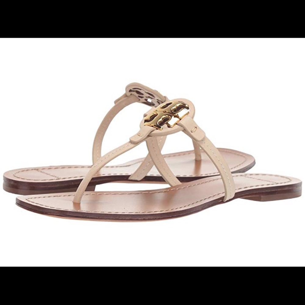 New Tory Burch Mini Miller Leather Thong Sandals